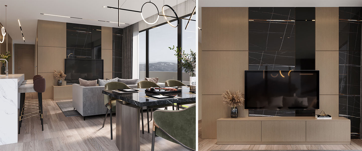 Grey wood grain luxury style