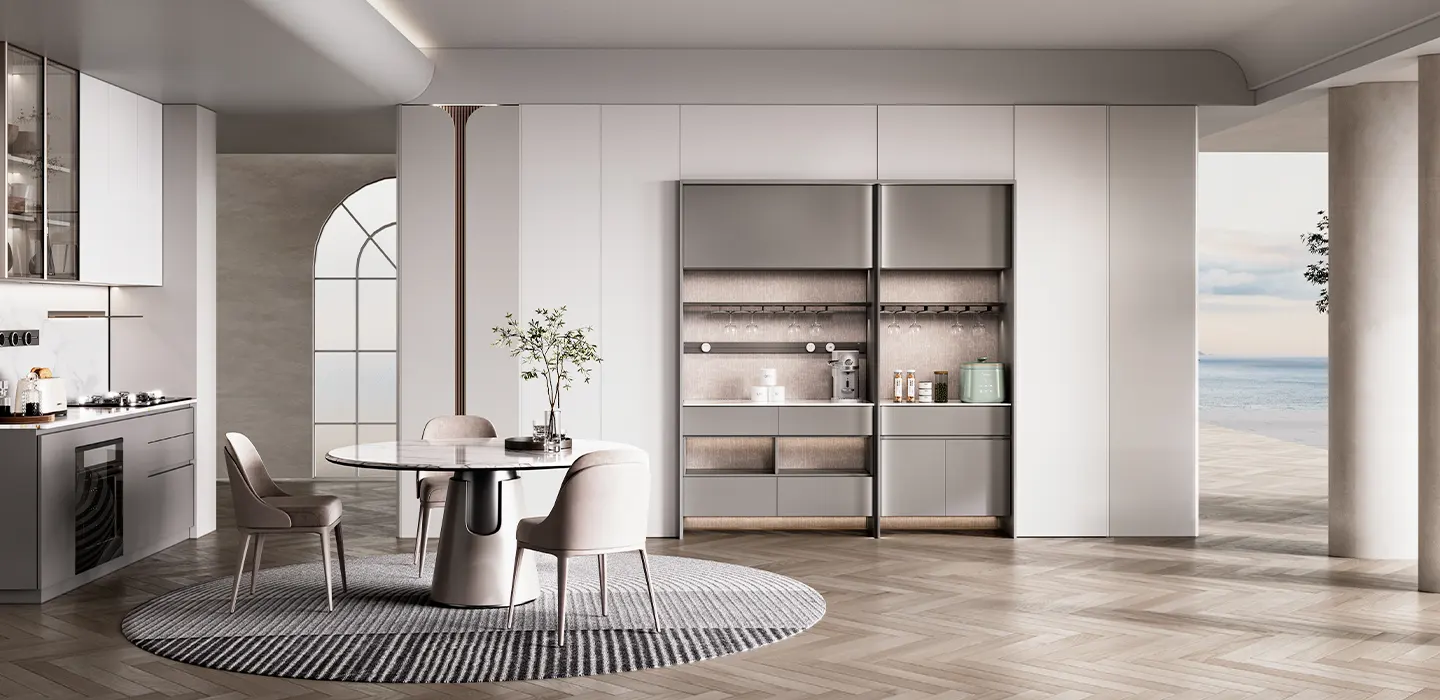 Grey and white interior design urban