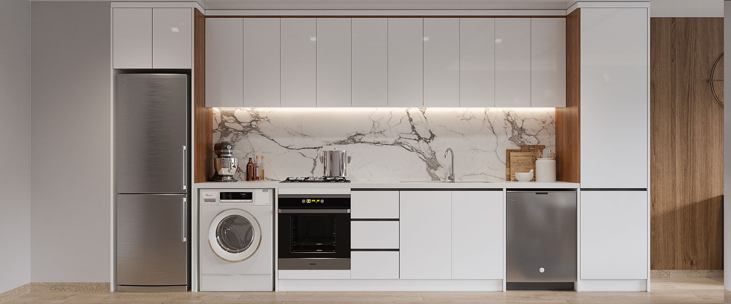 white wood grain villa minimalist style decor