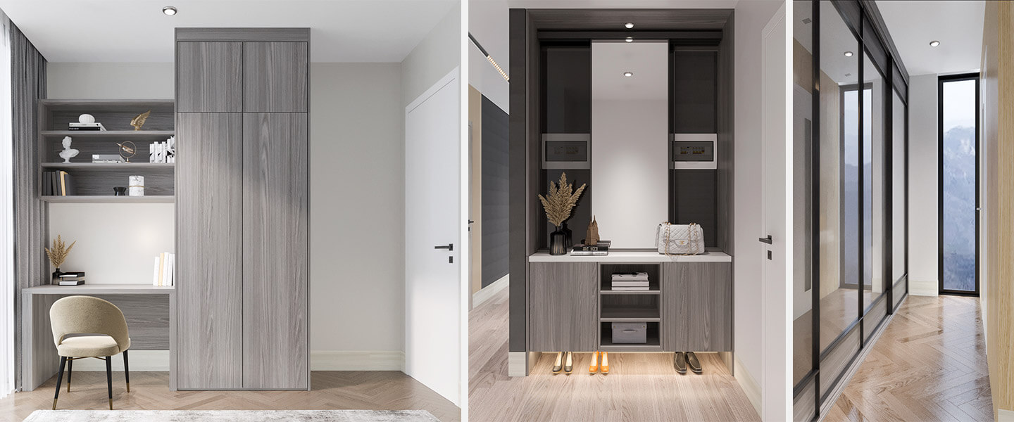 Grey wood grain luxury style