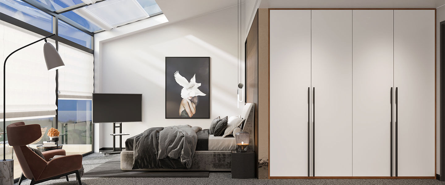 white wood grain villa minimalist style decor