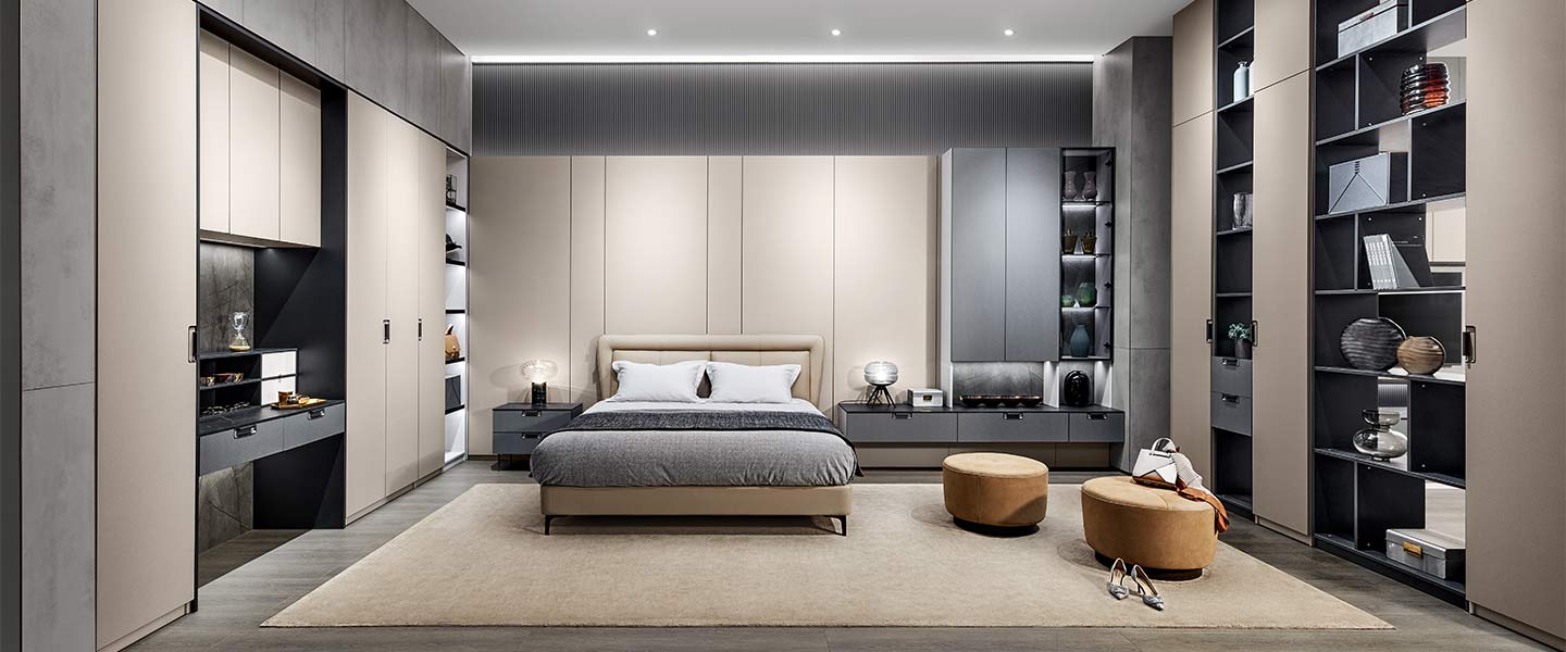 Modern white wardrobe