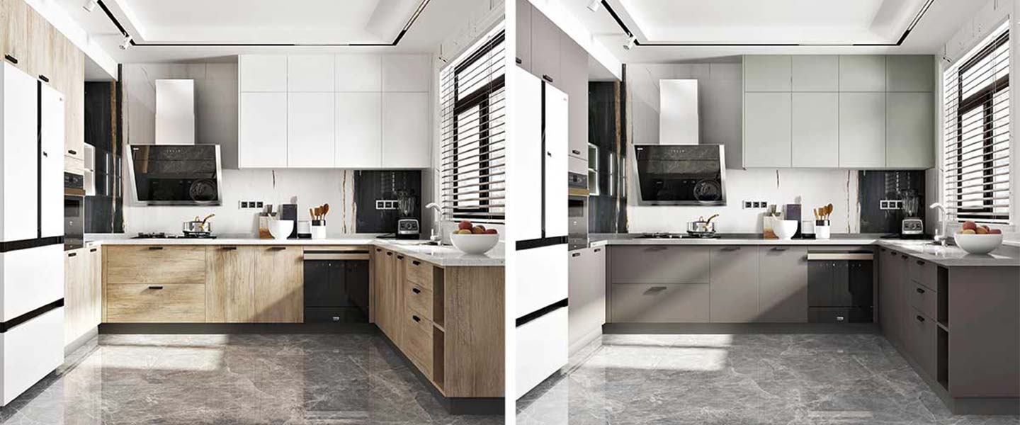 Melamine kitchen cabinet PLCC20076