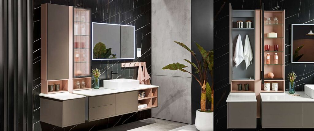 Brown Minimalist Lacquer Bathroom Cabinet PLWY20028