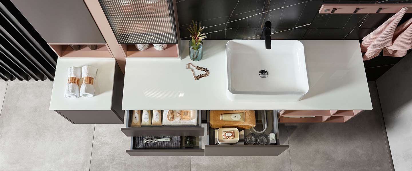 Brown Minimalist Lacquer Bathroom Cabinet PLWY20028