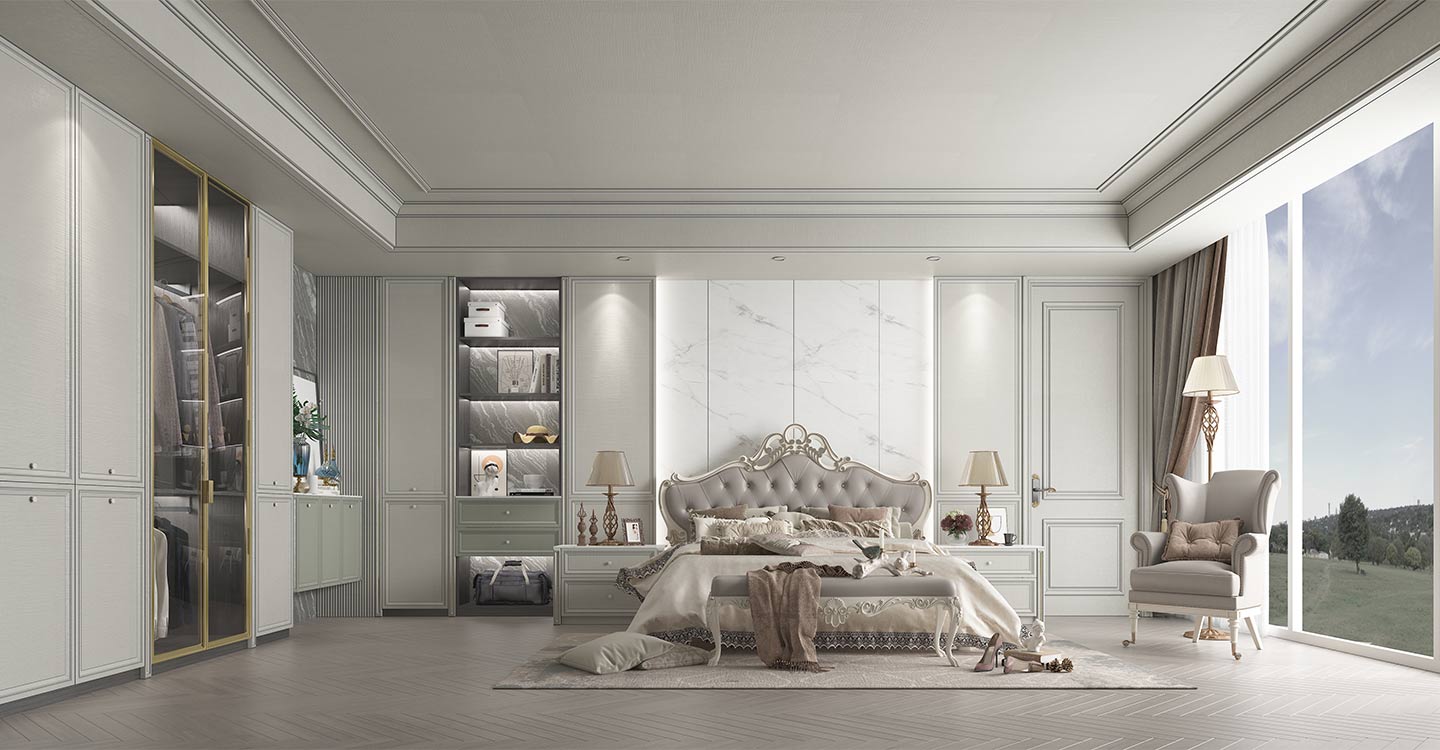 Green Scandinavian wardrobe